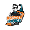 Logo for 'Hotter Sauce' with a person giving two thumbs up in front of a pepper, established 2023